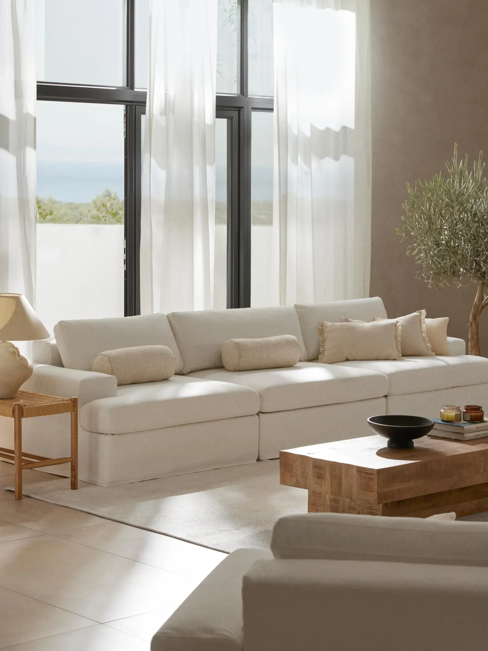 Divano componibile 4 posti con rivestimento sfoderabile Russell
