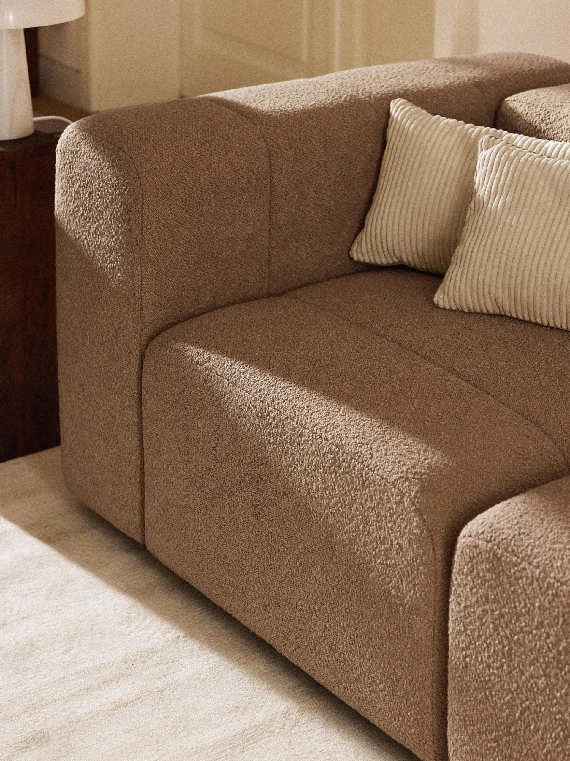 Divano componibile 3 posti in bouclé Lena