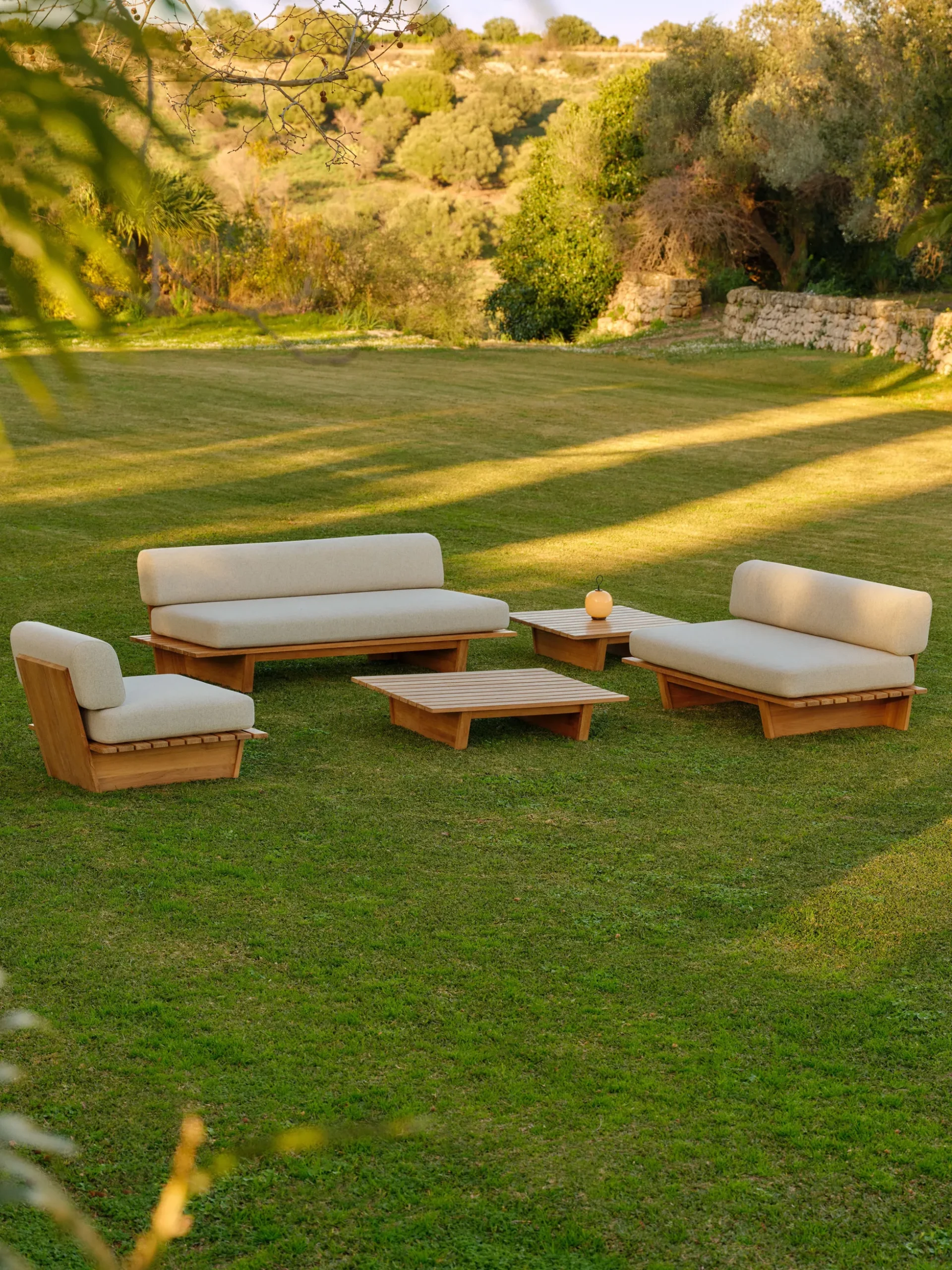 Divano da giardino in legno di teak 2 posti Eiko