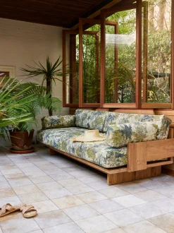 Divano da giardino in legno di teak Botanical