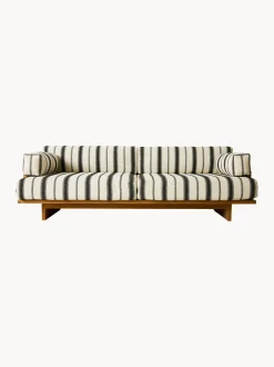 Divano da giardino in legno di teak Chalkstripe