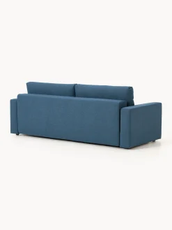 Divano letto 3 posti in bouclé con vano contenitore Tasha