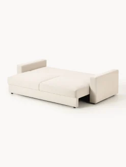 Divano letto 3 posti in bouclé con vano contenitore Tasha