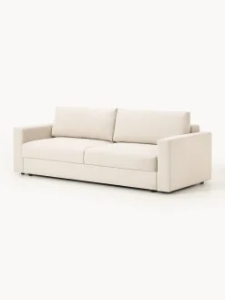 Divano letto 3 posti in bouclé con vano contenitore Tasha