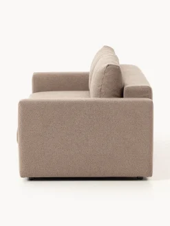 Divano letto 3 posti in bouclé con vano contenitore Tasha