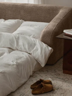 Divano letto 2 posti in teddy-bouclé Eliot