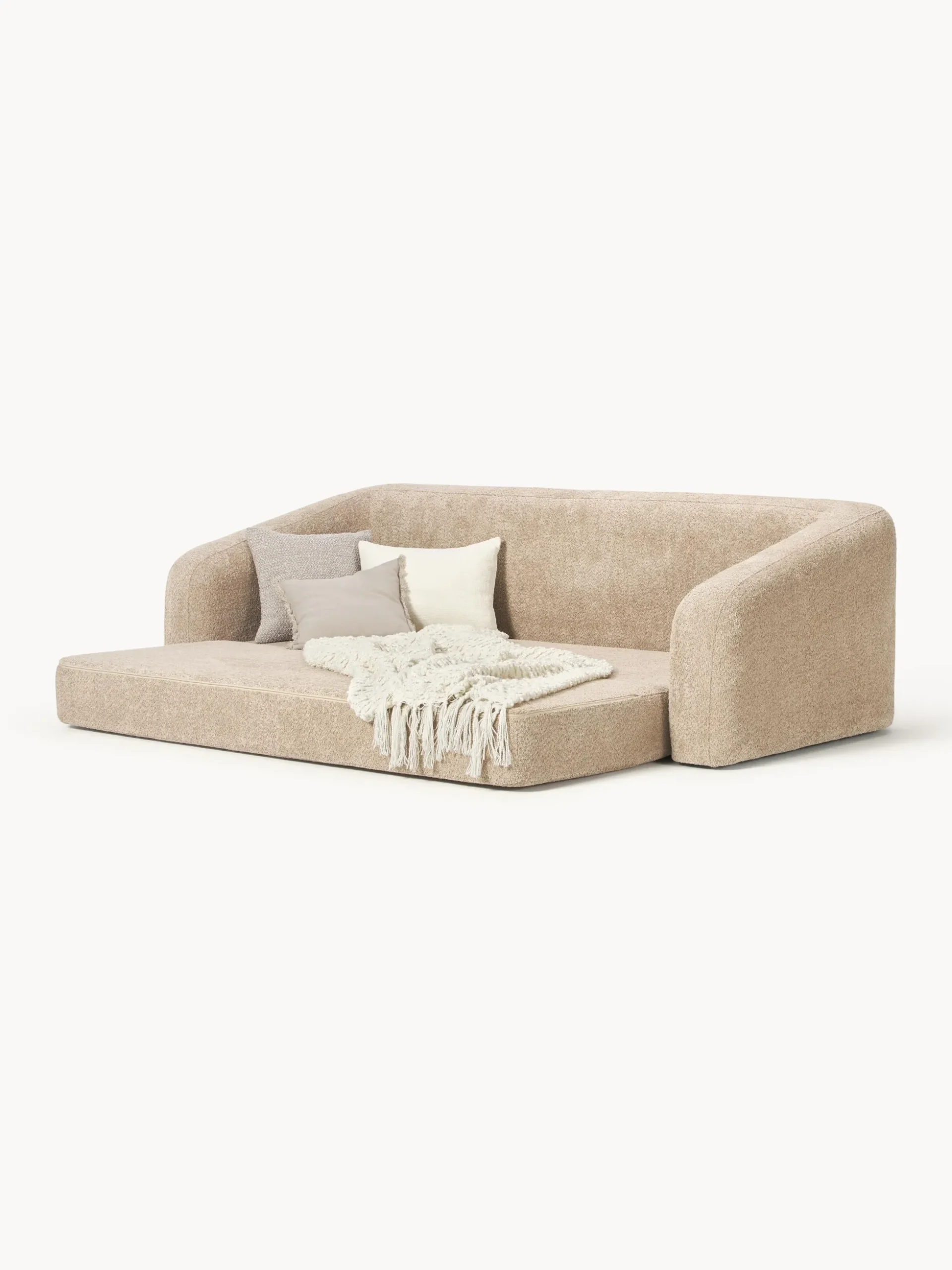 Divano letto 3 posti in teddy-bouclé Eliot