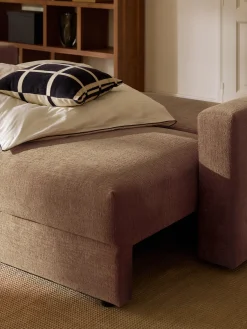Divano letto 3 posti in velluto con contenitore Tasha