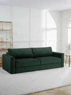 Divano letto 3 posti in vellutocon contenitore Tasha