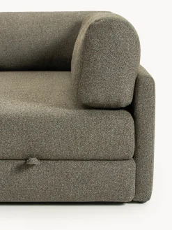 Divano letto angolare in bouclé con contenitore Ladina
