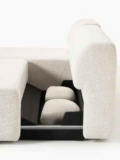 Divano letto angolare in teddy-bouclé con contenitore Pao