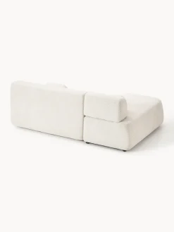 Divano letto angolare in teddy-bouclé con contenitore Pao