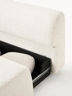 Divano letto angolare in teddy-bouclé con contenitore Pao