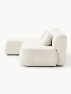 Divano letto angolare in teddy-bouclé con contenitore Pao