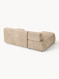 Divano letto angolare in teddy-bouclé con contenitore Pao