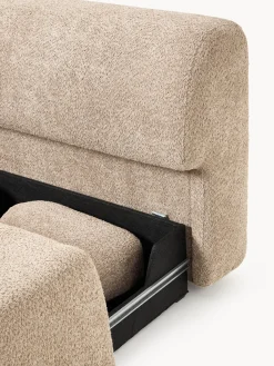 Divano letto angolare in teddy-bouclé con contenitore Pao