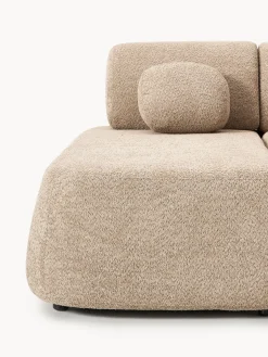 Divano letto angolare in teddy-bouclé con contenitore Pao