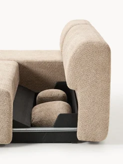 Divano letto angolare in teddy-bouclé con contenitore Pao