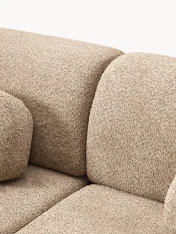 Divano letto angolare in teddy-bouclé con contenitore Pao