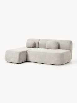 Divano letto angolare in teddy-bouclé con contenitore Pao