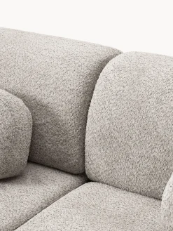 Divano letto angolare in teddy-bouclé con contenitore Pao