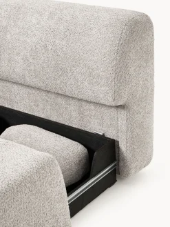 Divano letto angolare in teddy-bouclé con contenitore Pao