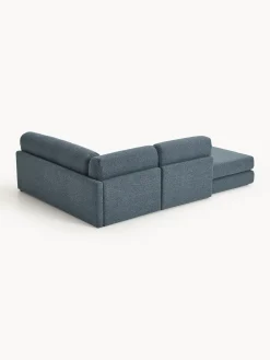 Divano letto angolare in bouclé con contenitore Ladina