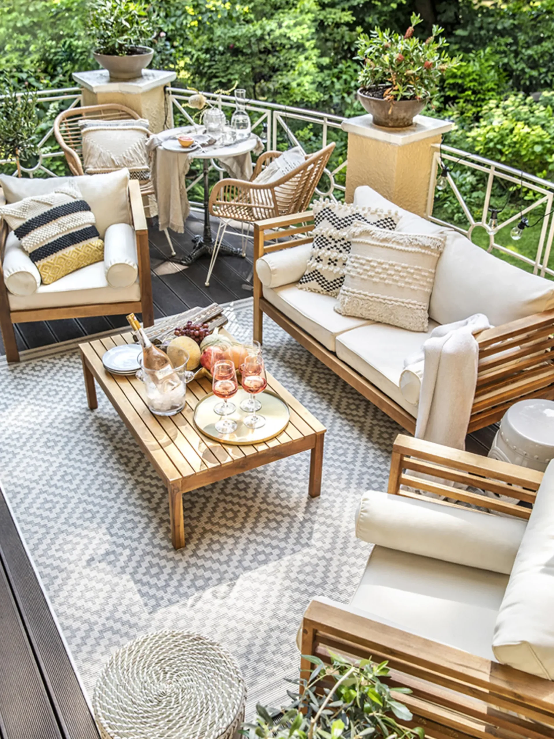 Divano lounge da giardino 2 posti in legno di acacia Bo