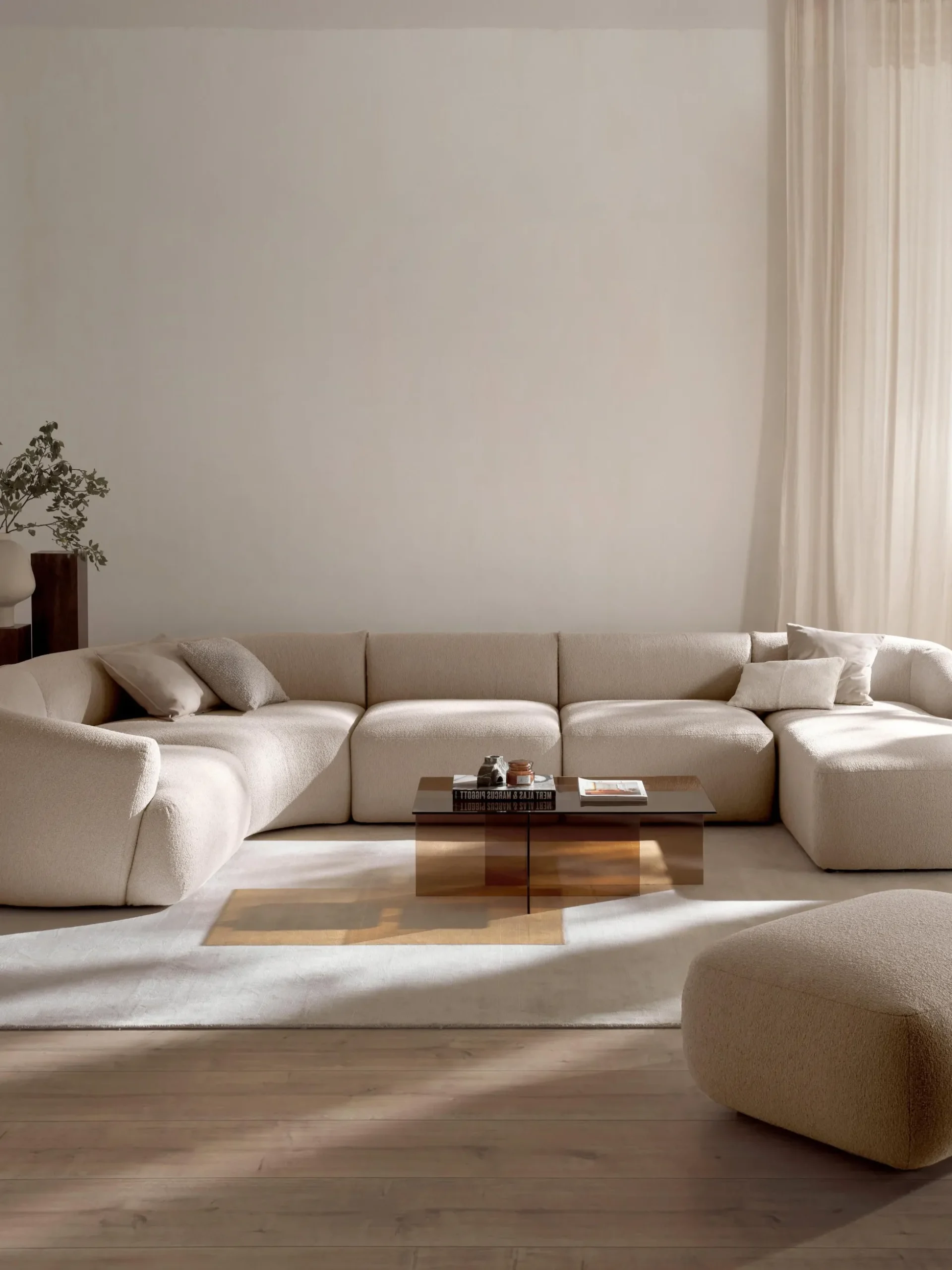 Divano XL componibile in bouclé Sofia