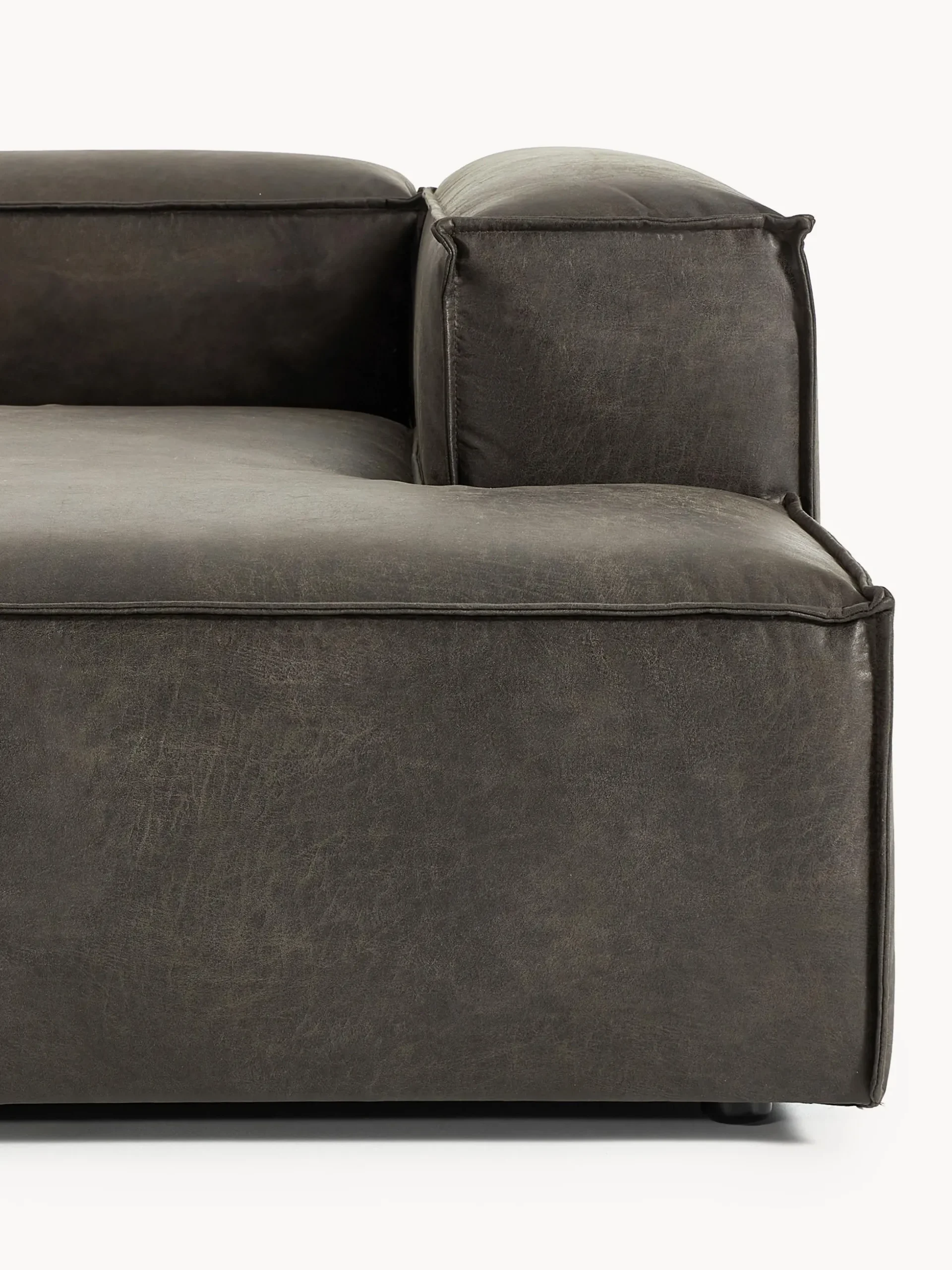Divano XL componibile in pelle Lennon