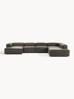 Divano XL componibile in pelle Lennon