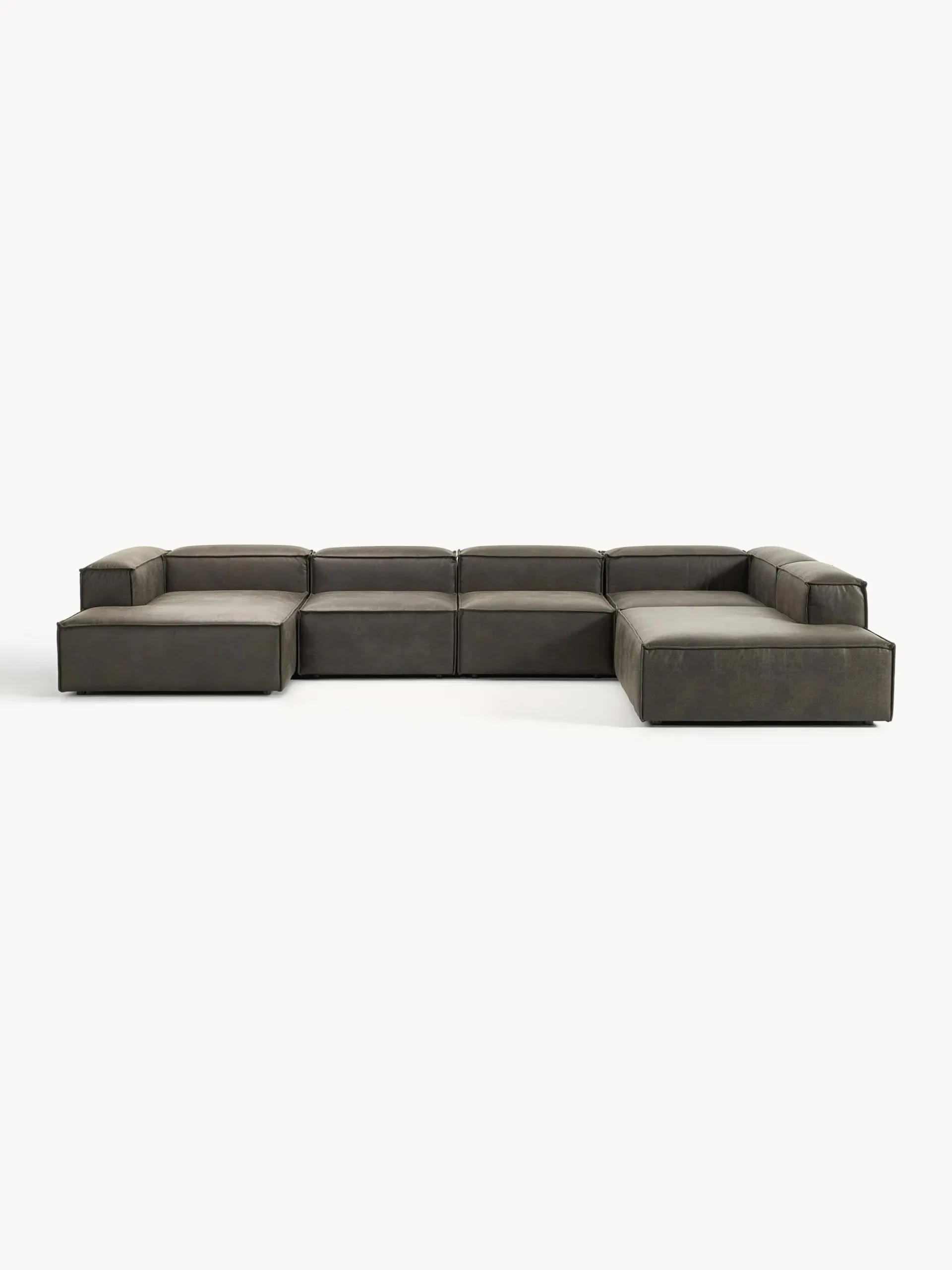 Divano XL componibile in pelle Lennon