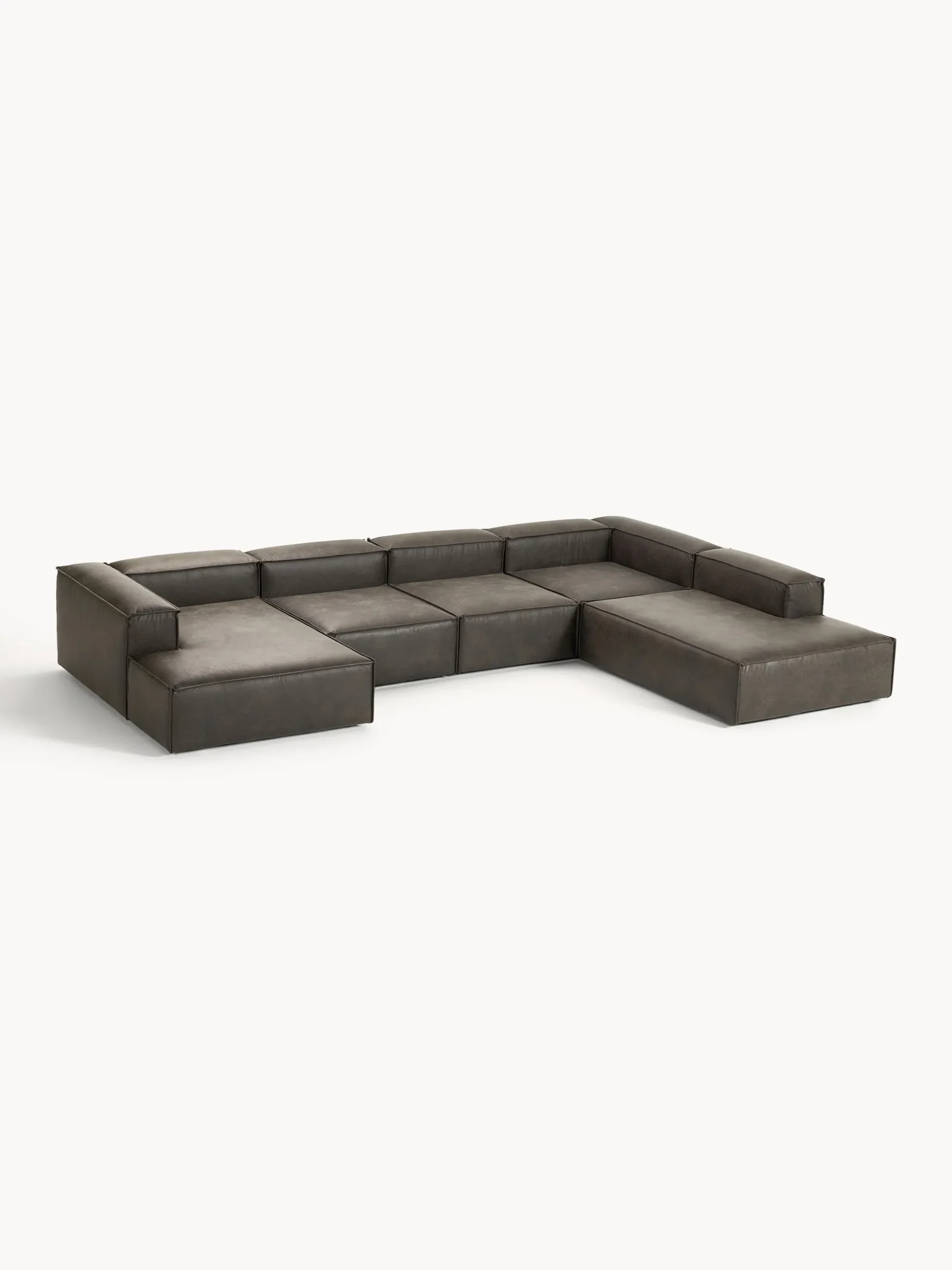 Divano XL componibile in pelle Lennon