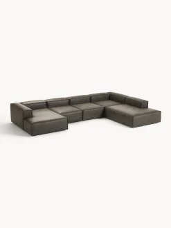 Divano XL componibile in pelle Lennon