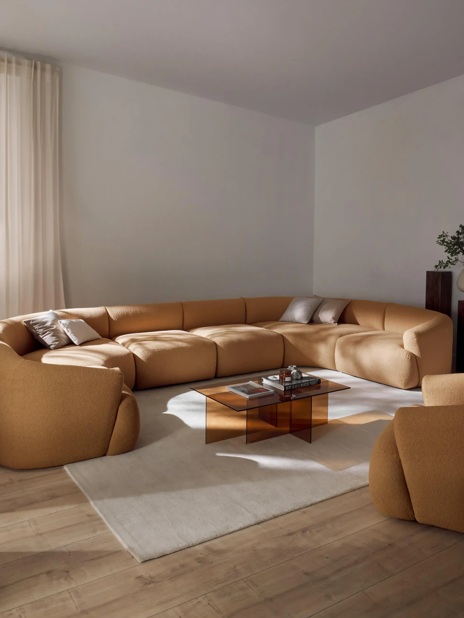 Divano XL componibile in bouclé Sofia
