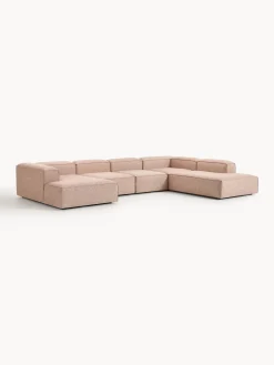 Divano XL componibile in misto lino Lennon