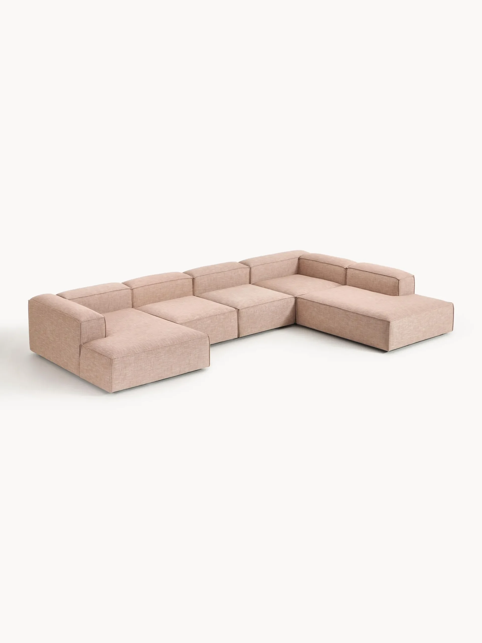 Divano XL componibile in misto lino Lennon