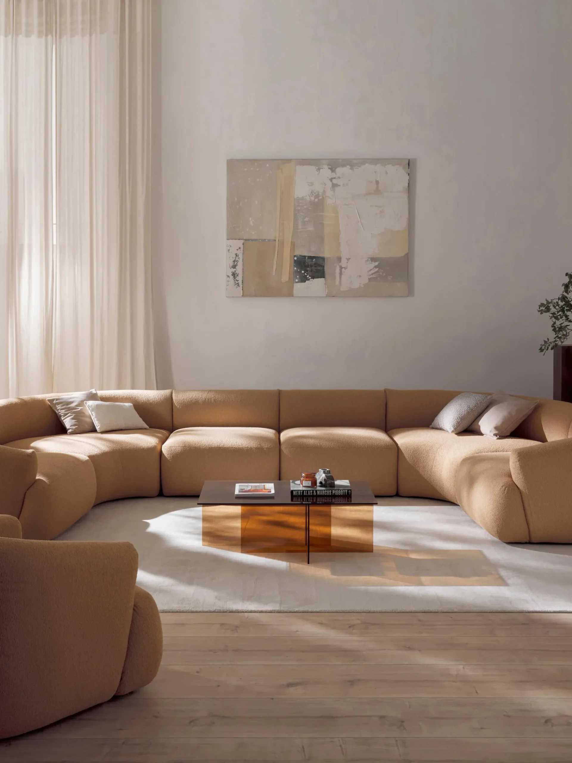 Divano XL componibile in bouclé Sofia