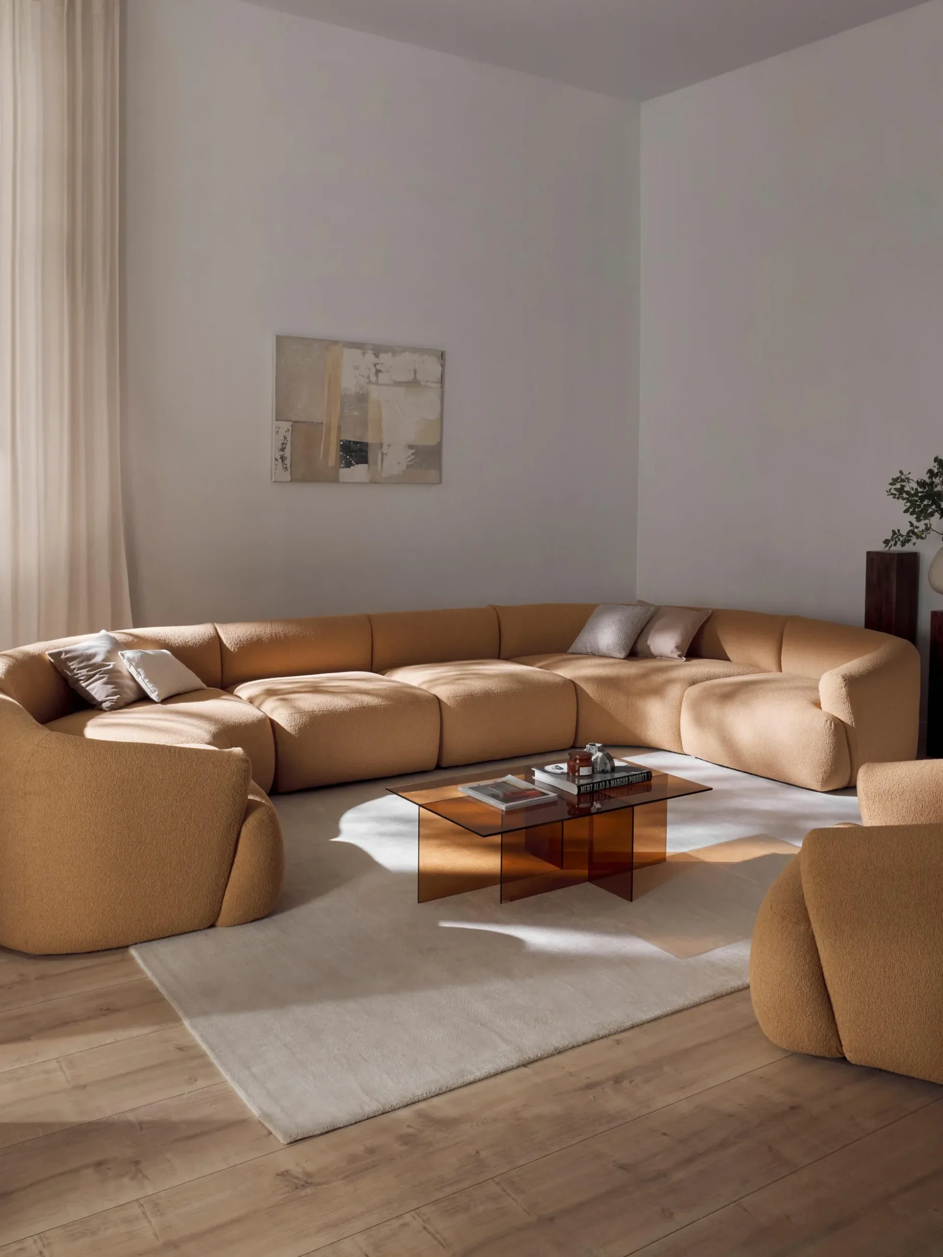 Divano XL componibile in bouclé Sofia
