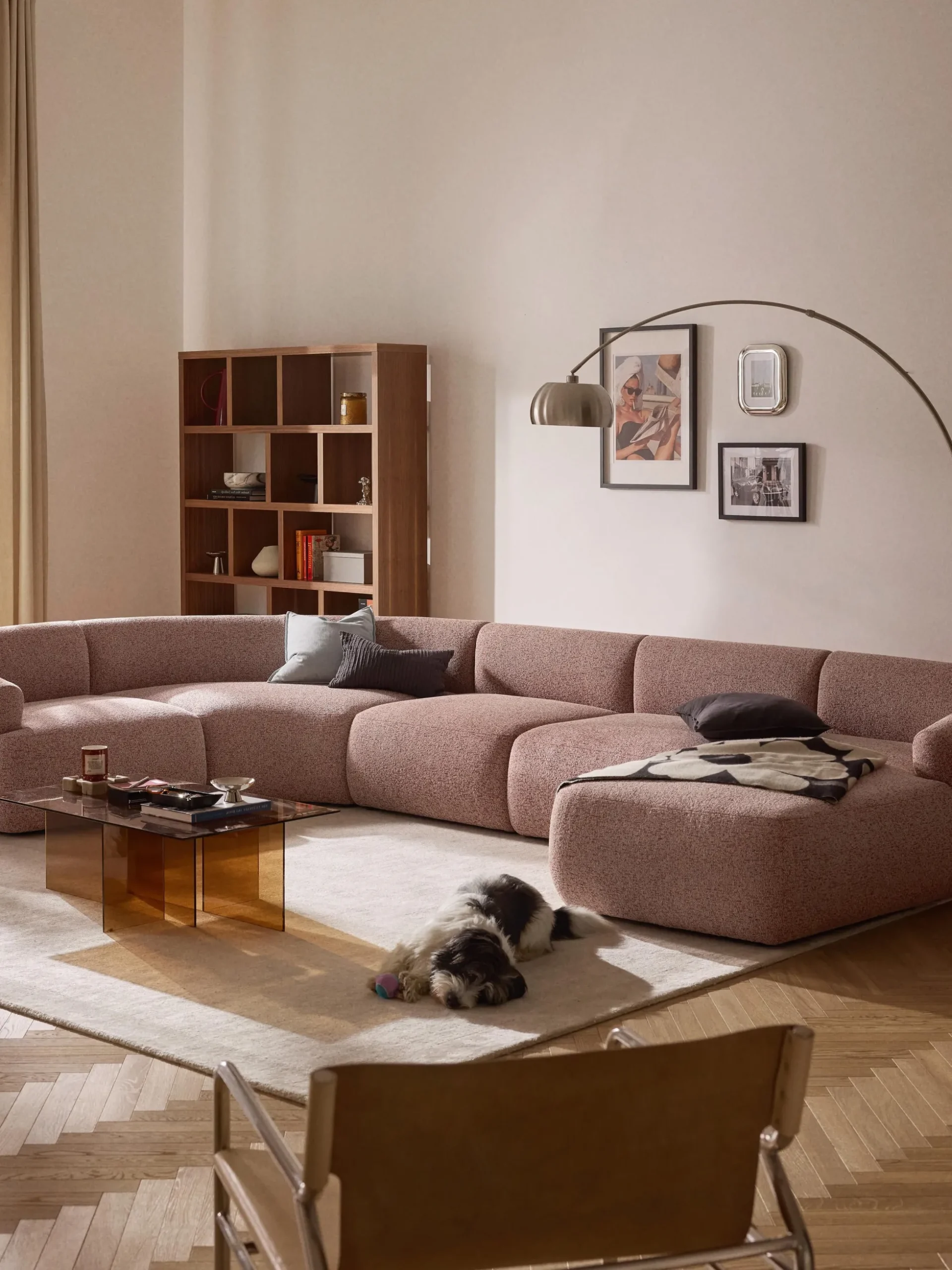 Divano XL componibile in bouclé Sofia