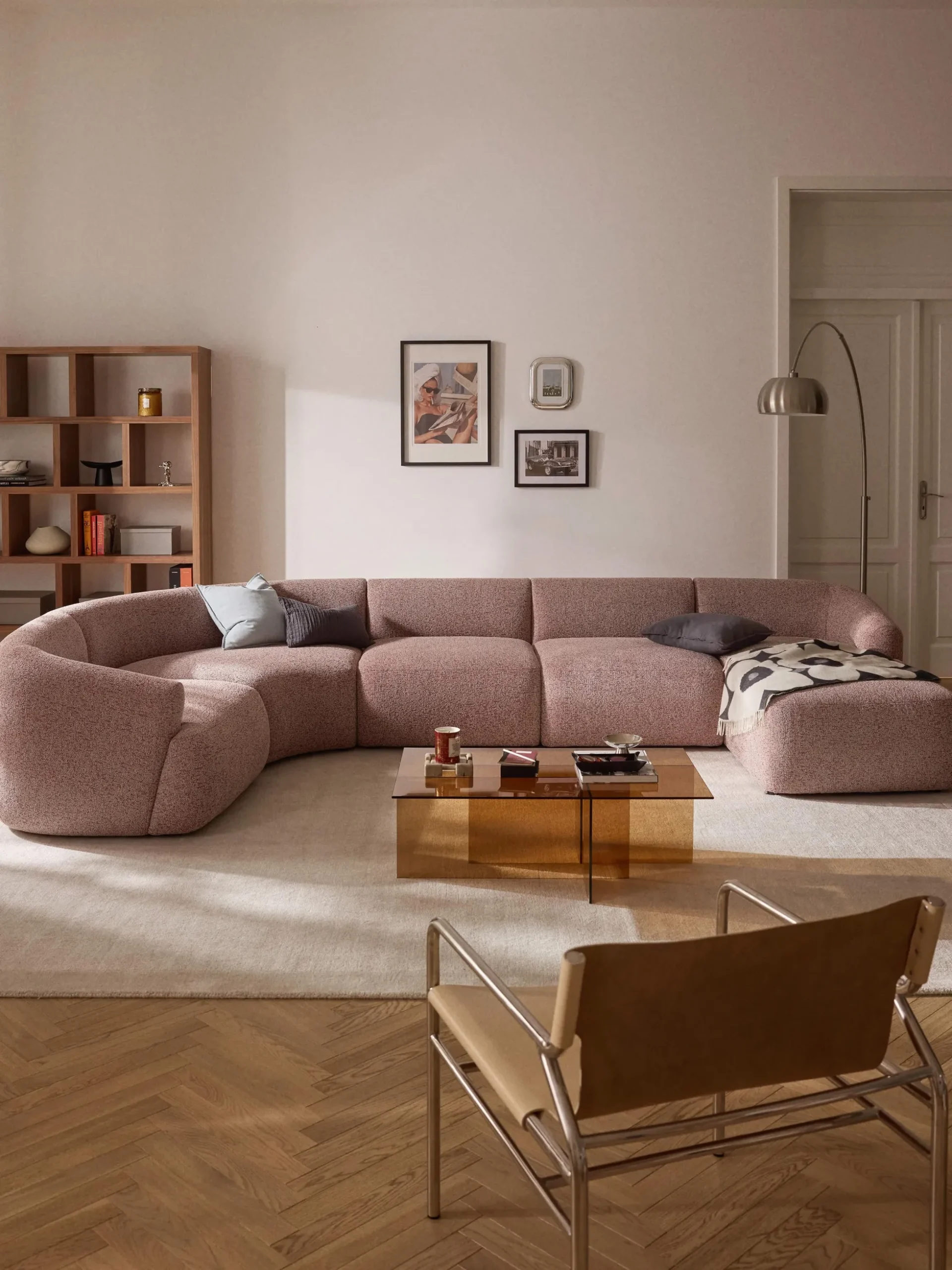 Divano XL componibile in bouclé Sofia