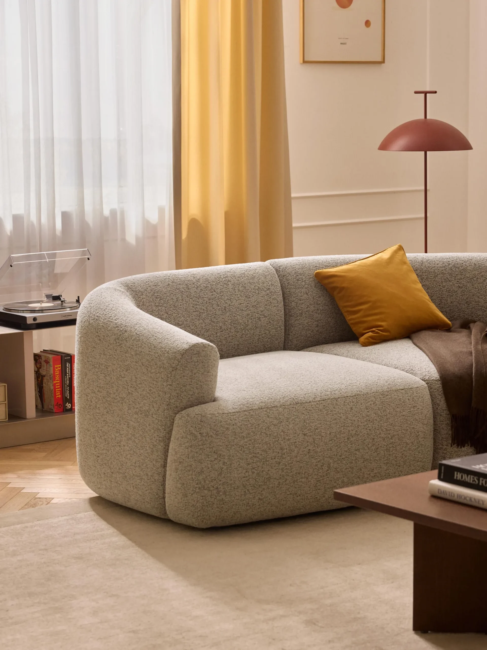 Divano XL componibile in bouclé Sofia