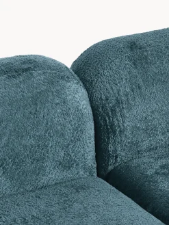 Divano angolare componibile 4 posti con chaise longue in teddy bouclé Wolke