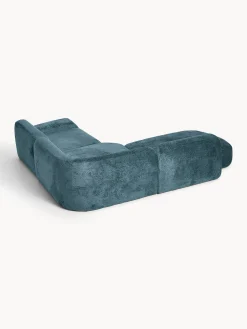 Divano angolare componibile 4 posti con chaise longue in teddy bouclé Wolke