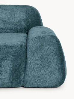 Divano angolare componibile 4 posti con chaise longue in teddy bouclé Wolke