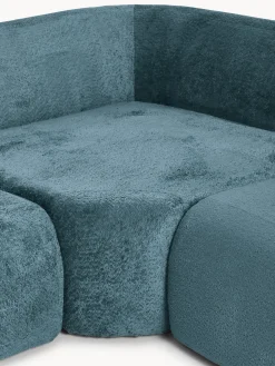 Divano angolare componibile 4 posti con chaise longue in teddy bouclé Wolke