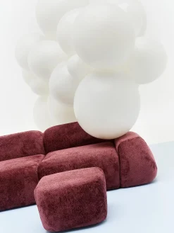 Divano angolare componibile 4 posti in teddy-bouclé Wolke