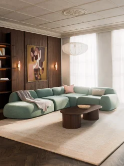 Divano angolare componibile XL con chaise longue Wolke