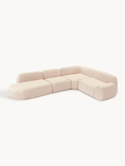 Divano angolare componibile XL in bouclé con chaise longue Wolke