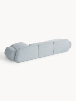 Divano angolare componibile 4 posti in bouclé con chaise longue Wolke